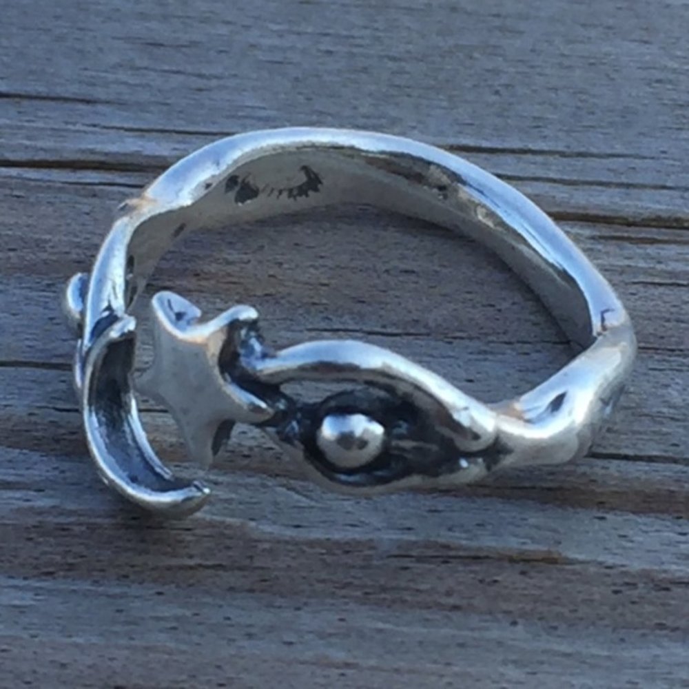 Moon Dancer Ring .925 Sterling Silver Adjustable 5 - 6.5 made in USA - Picture 11 of 15